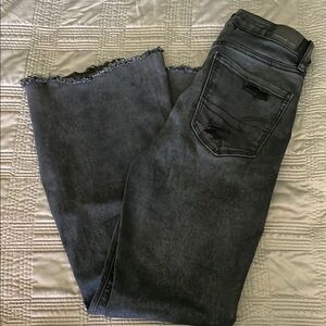 American Eagle Outfitters Black Flare Wide Leg Jeans